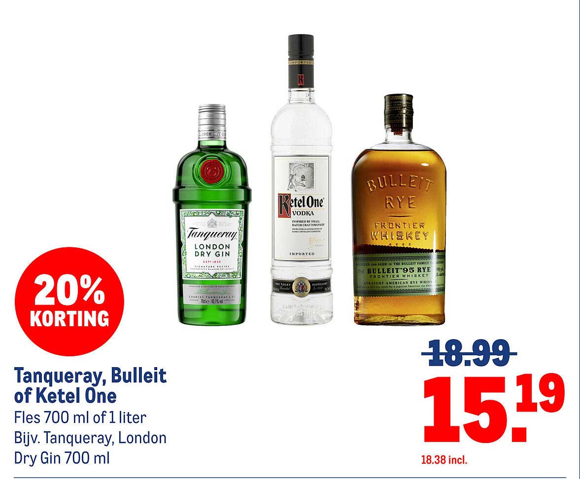 Tanqueray, Bulleit of Ketel One