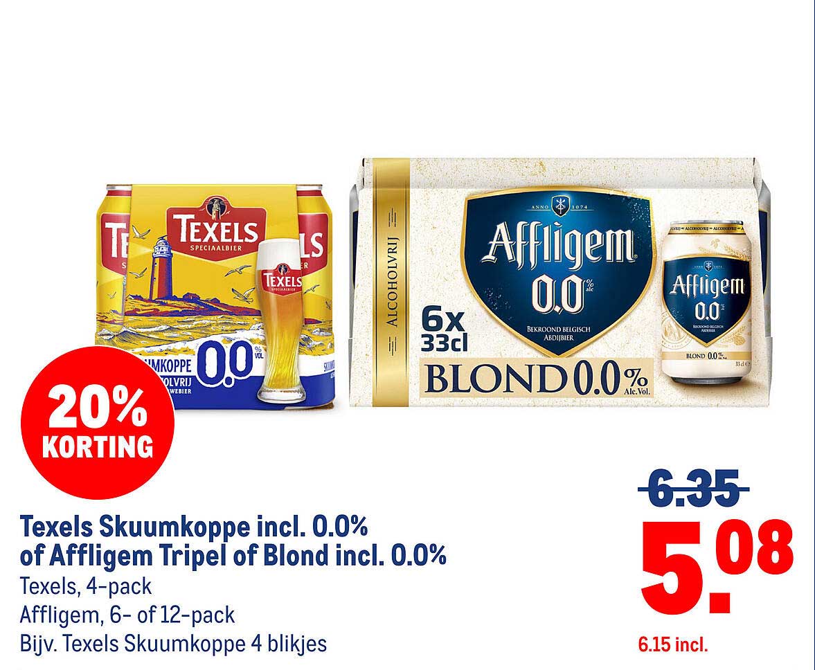 Texels Skuumkoppe incl. 0.0% of Affligem Tripel of Blond incl. 0.0%