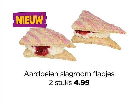 Aardbeien slagroom flapjes 2 stuks