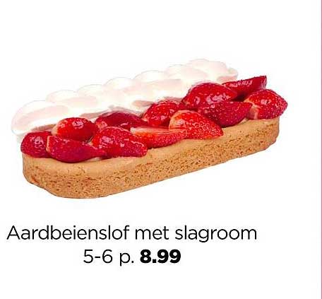 Aardbeienslof met slagroom