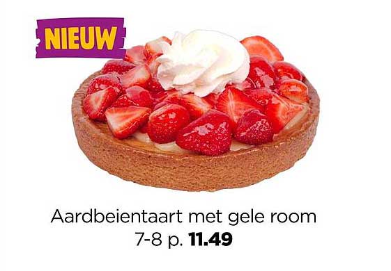 Aardbeientaart met gele room