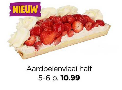 Aardbeienvlaai half
