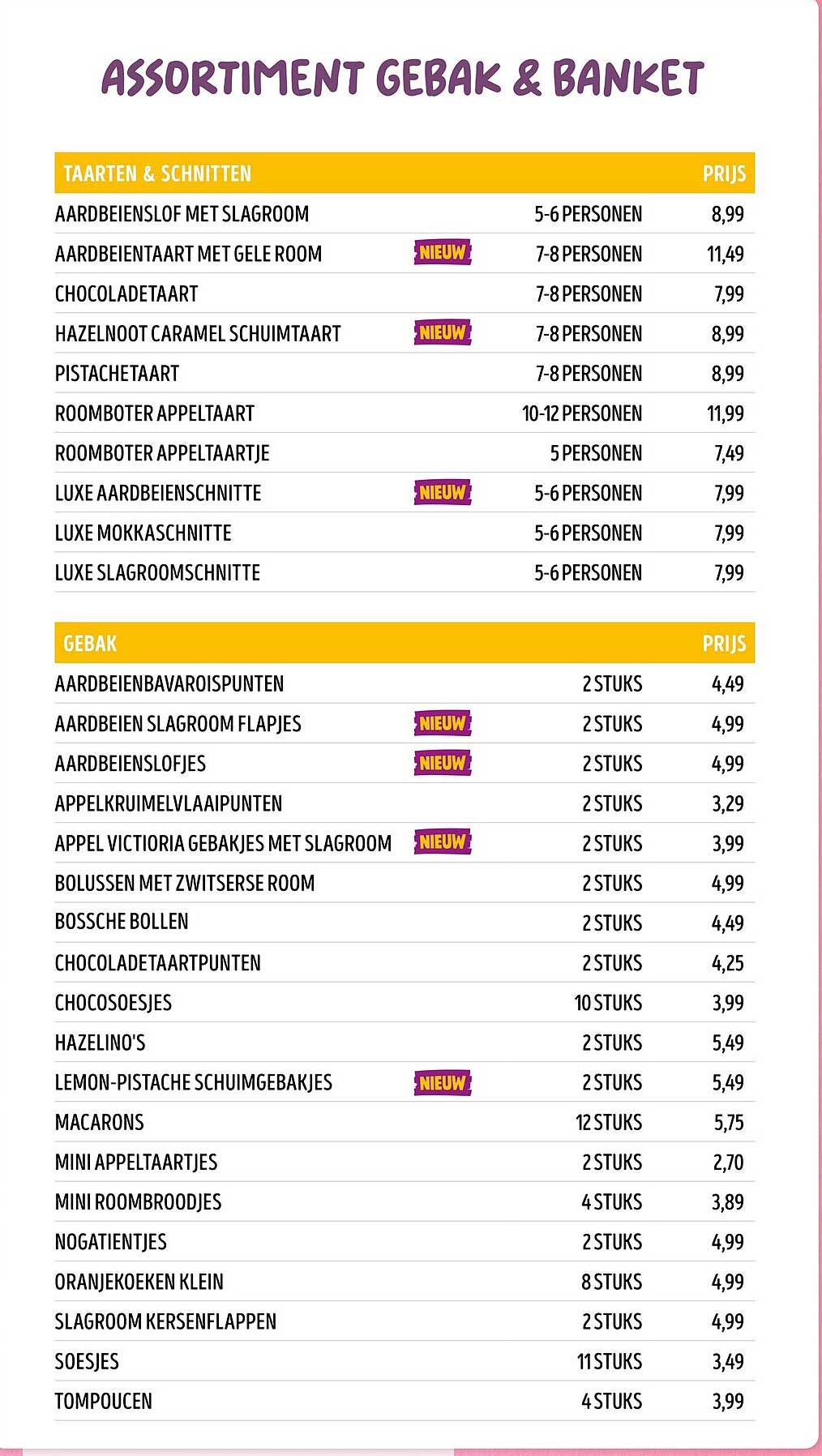 ASSORTIMENT GEBAK & BANKET