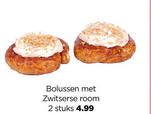 Bolussen met Zwitserse room 2 stuks