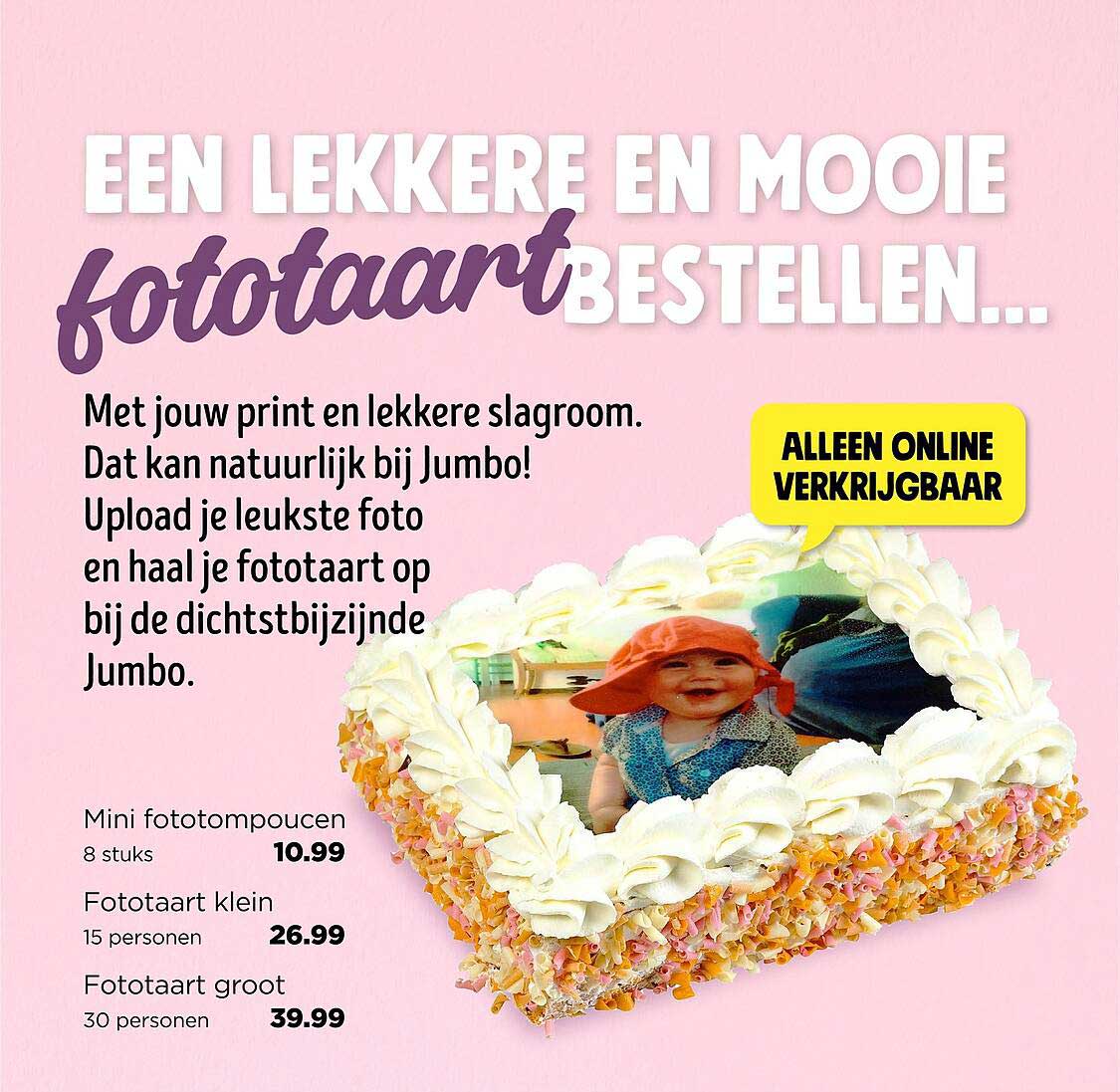 Een lekkere en mooie fototaart bestellen...