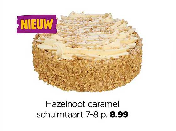 Hazelnoot caramel schuimtaart 7-8 p.