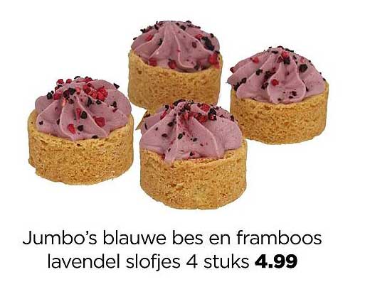 Jumbo’s blauwe bes en framboos lavendel slofjes 4 stuks