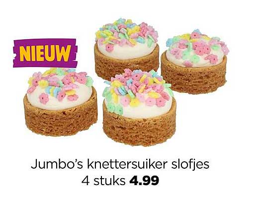 Jumbo’s knettersuiker slofjes 4 stuks