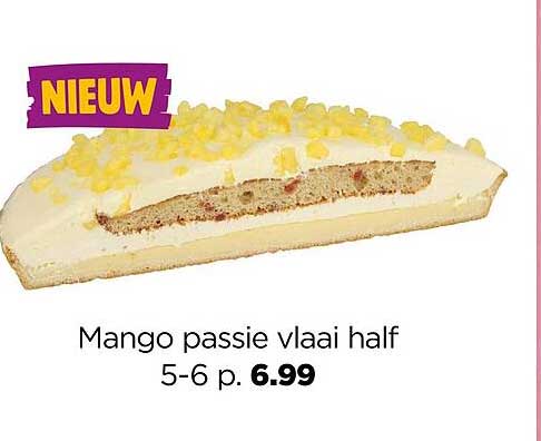 Mango passie vlaai half