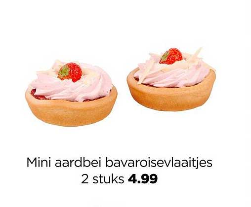 Mini aardbei bavaroisevlaaitjes 2 stuks