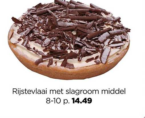 Rijstevlaai met slagroom middel 8-10 p.