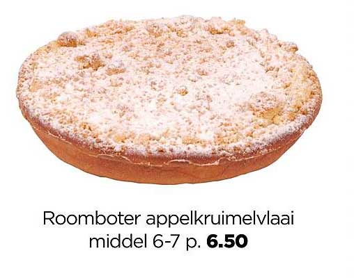 Roomboter appelkruimelvlaai middel 6-7 p.