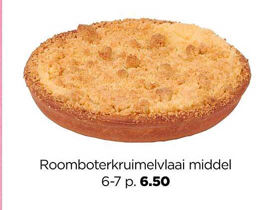 Roomboterkruimelvlaai middel 6-7 p.
