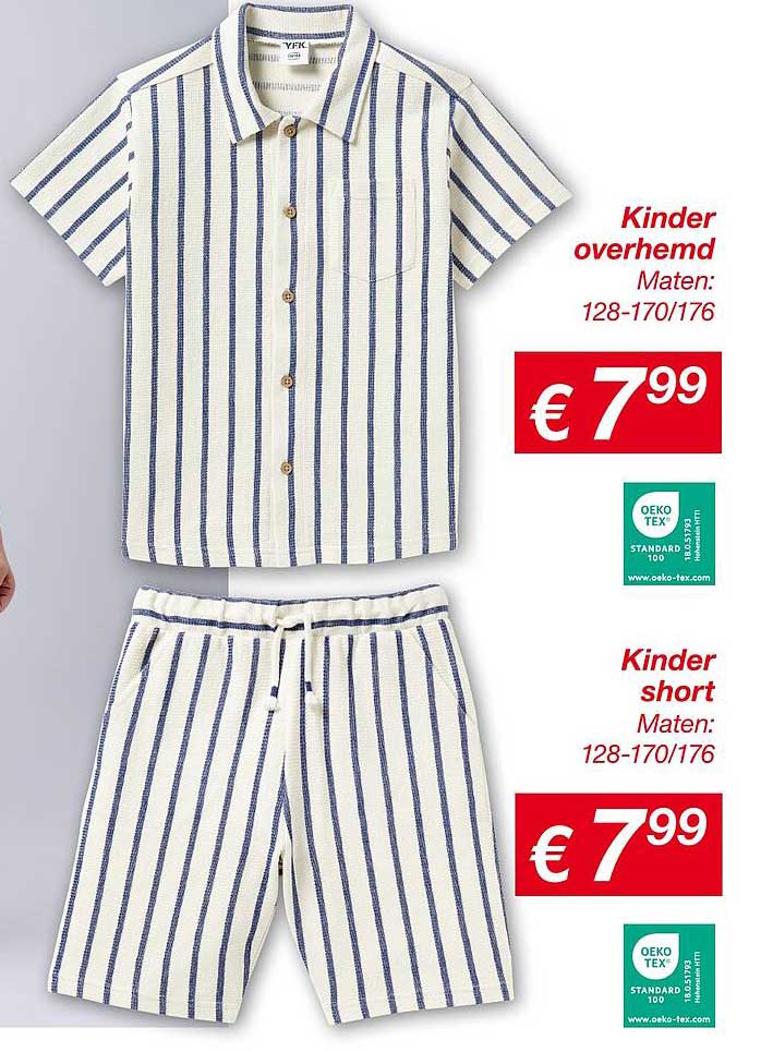 Kinder overhemd € 7,99 / Kinder short € 7,99