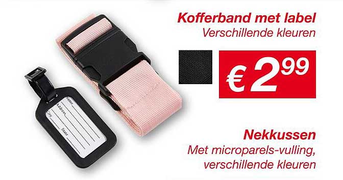Kofferband met label Verschillende kleuren