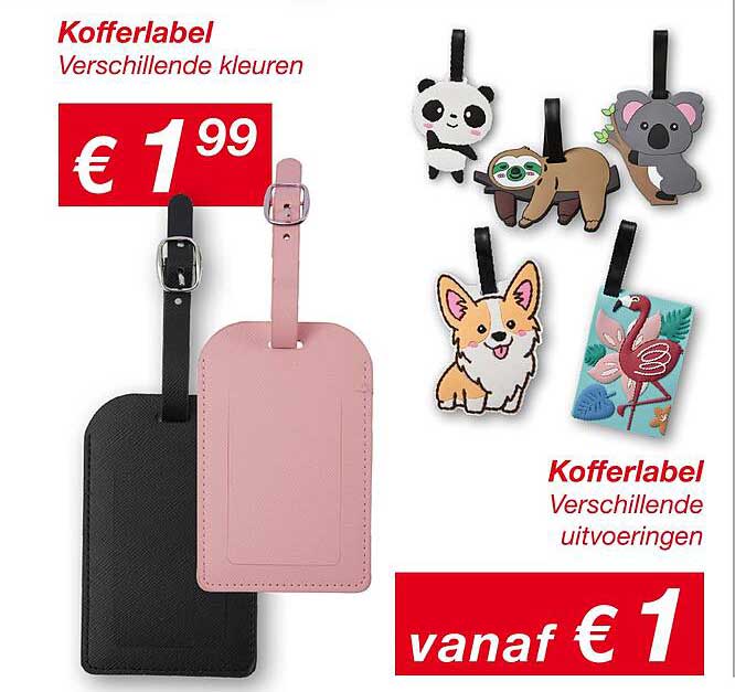 Kofferlabel Verschillende kleuren