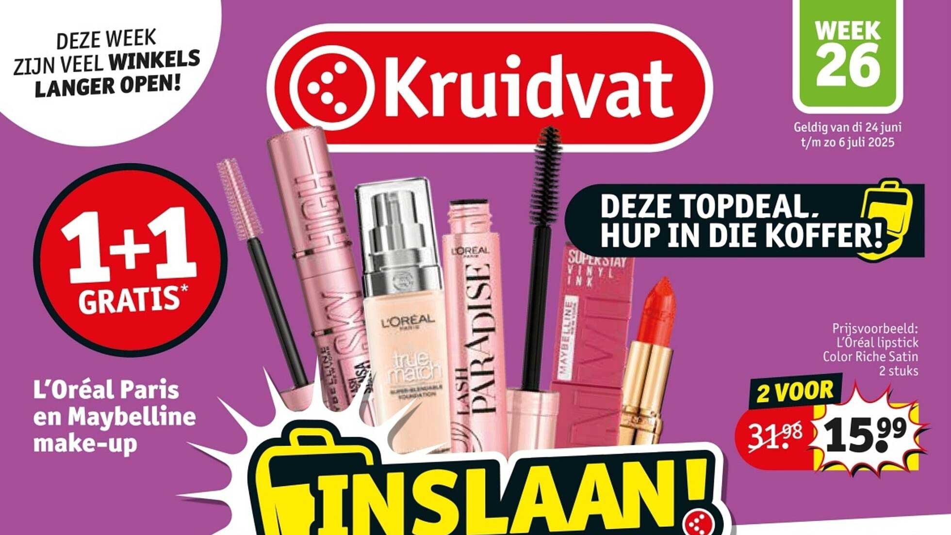 1+1 GRATIS op L’Oréal Paris en Maybelline make-up