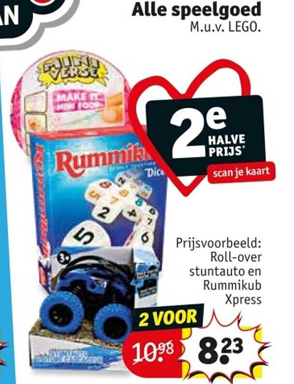 2e HALVE PRIJS* op alle speelgoed (m.u.v. LEGO.)