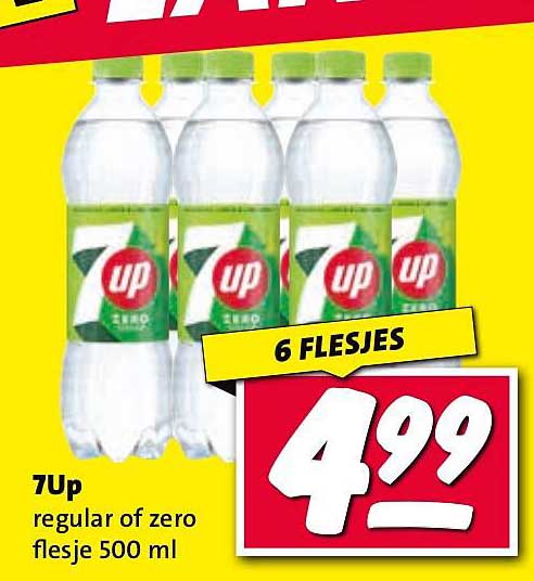 7Up regular of zero flesje 500 ml