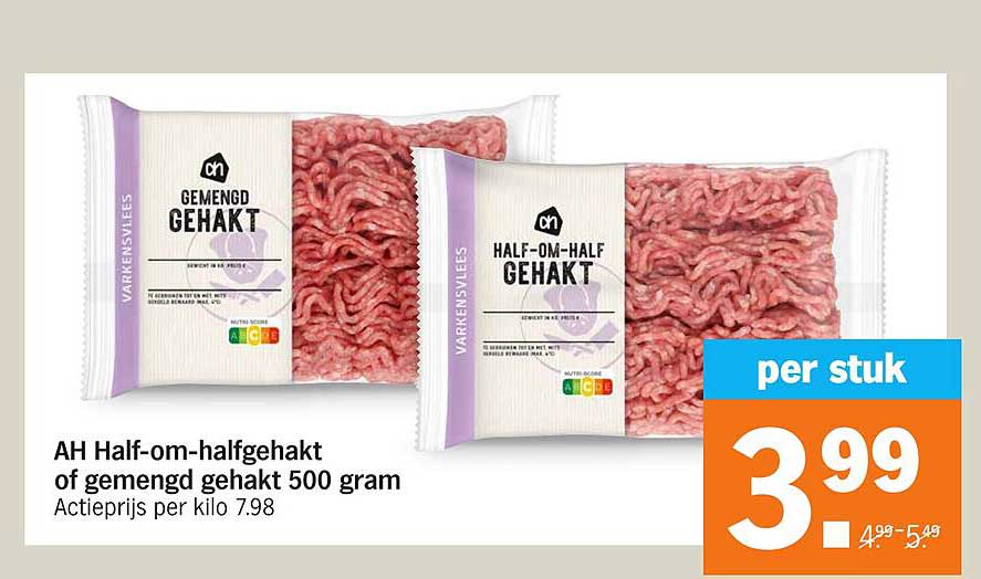 AH Half-om-halfgehakt of gemengd gehakt 500 gram