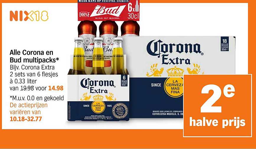 Alle Corona en Bud multipacks*
