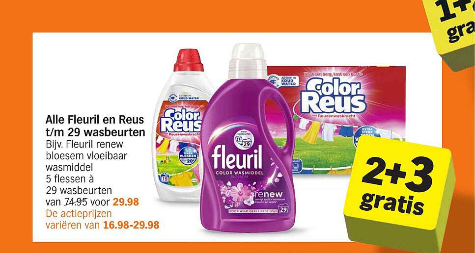 Alle Fleuril en Reus t/m 29 wasbeurten