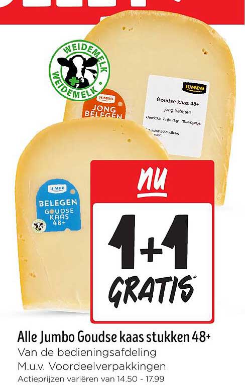 Alle Jumbo Goudse kaas stukken 48+