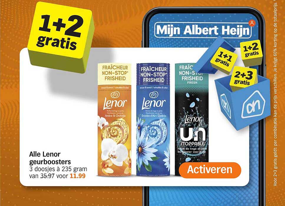 Alle Lenor geurbusters 3 doosjes à 235 gram van 35.97 voor 11.99