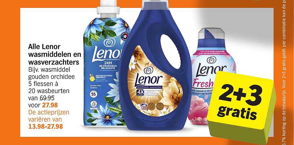 Alle Lenor wasmiddelen en wasverzachters