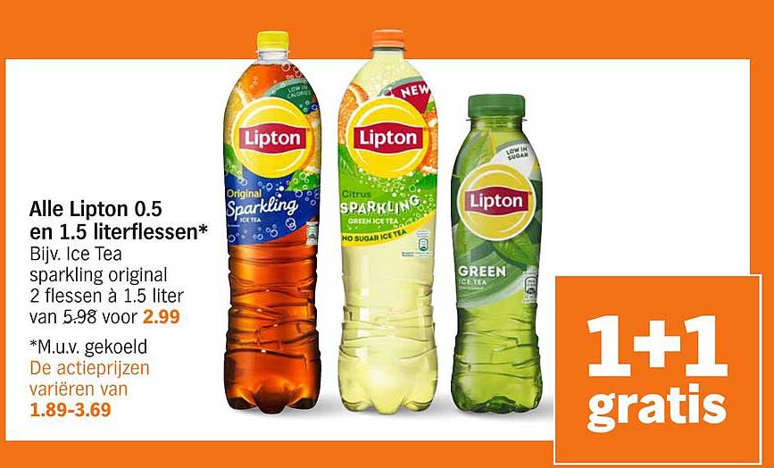 Alle Lipton 0.5 en 1.5 literflessen*