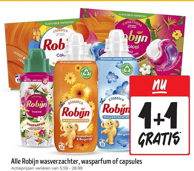 Alle Robijn wasverzachter, wasparfum of capsules