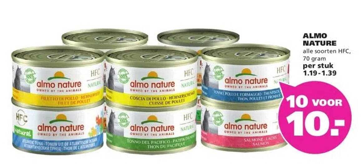 ALMO NATURE alle soorten HFC, 70 gram per stuk