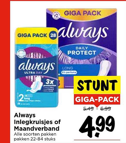 Always Inlegkruisjes of Maandverband