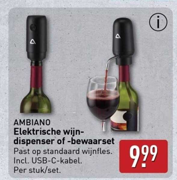 AMBiano Elektrische wijn-dispenser of -bewaarset