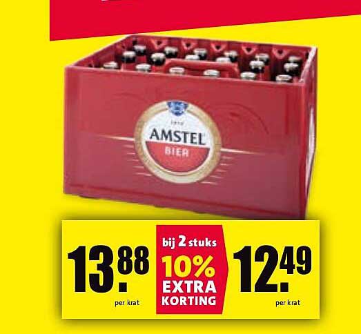 Amstel Bier - 12,49 per krat bij 2 stuks