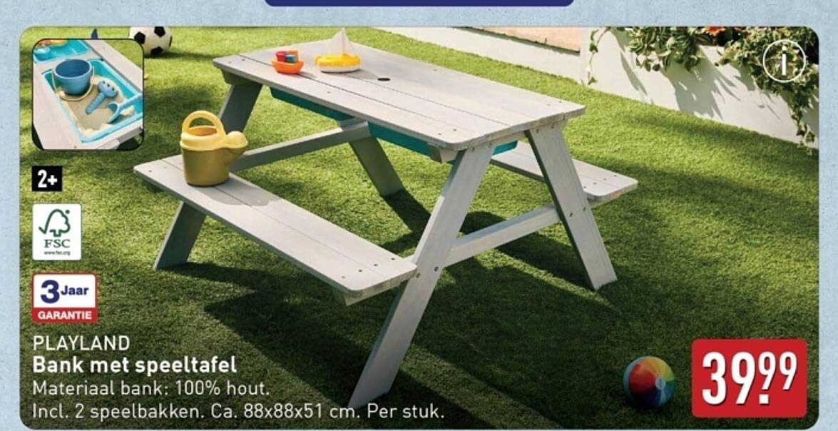 Bank met speeltafel