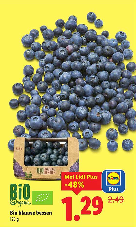 Bio blauwe bessen 125 g