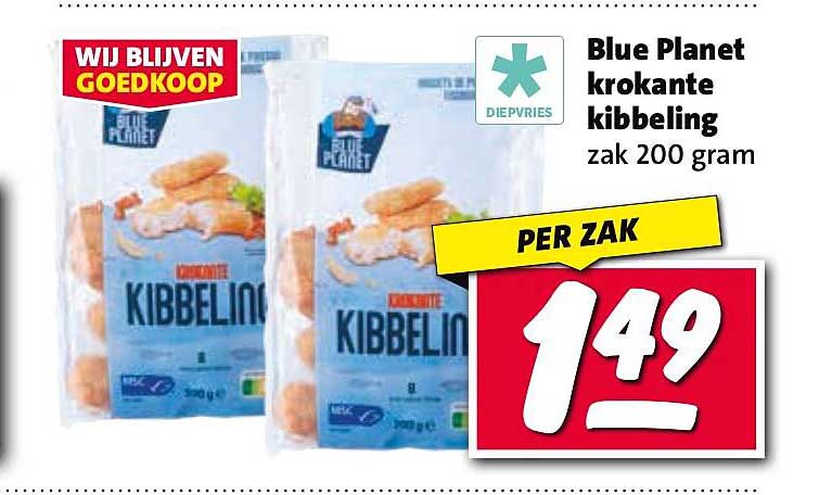 Blue Planet krokante kibbeling zak 200 gram