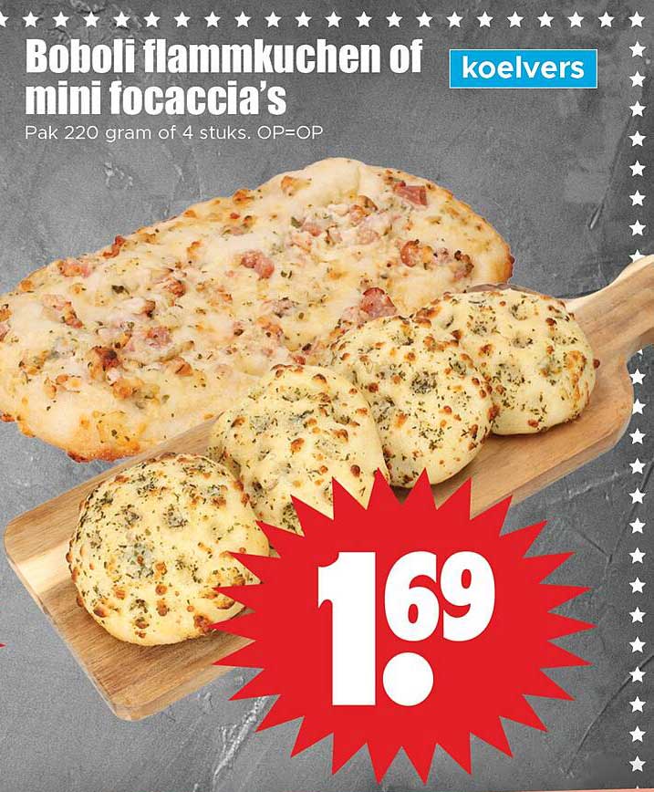 Boboli flammkuchen of mini focaccia's