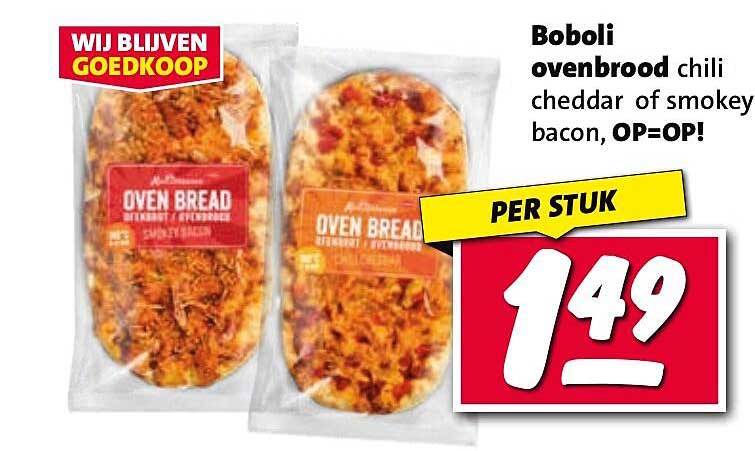 Boboli ovenbrood chili cheddar of smoky bacon, OP=OP!