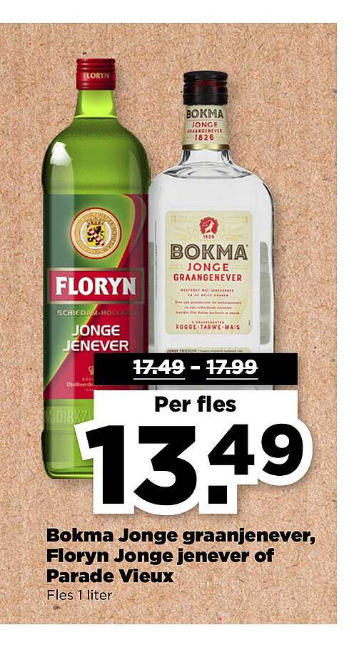 Bokma Jonge graanjenever, Floryn Jonge jenever of Parade Vieux