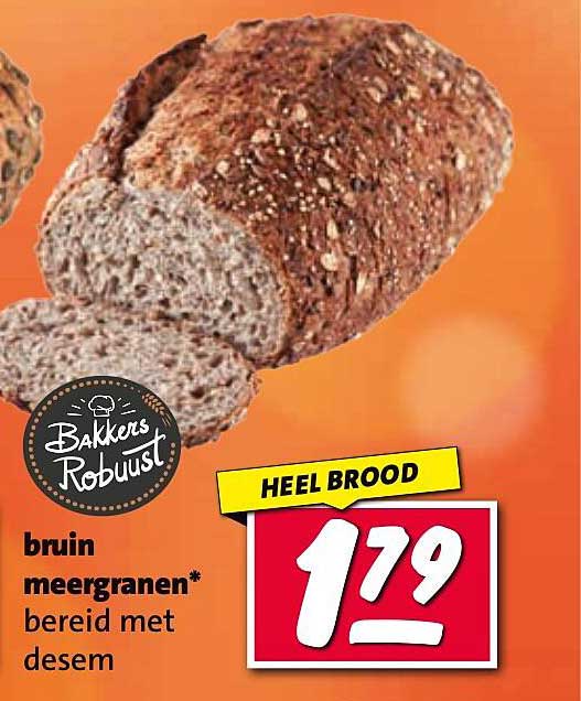 Bruin meergranen* bereid met desem