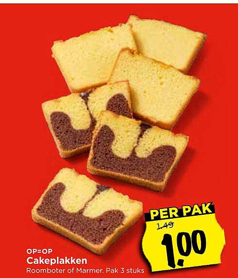 Cakeplakken Roomboter of Marmer. Pak 3 stuks