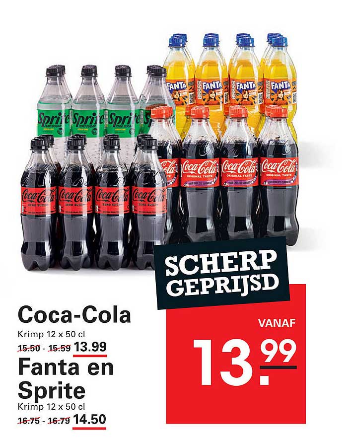 Coca-Cola, Fanta en Sprite Krimp 12 x 50 cl