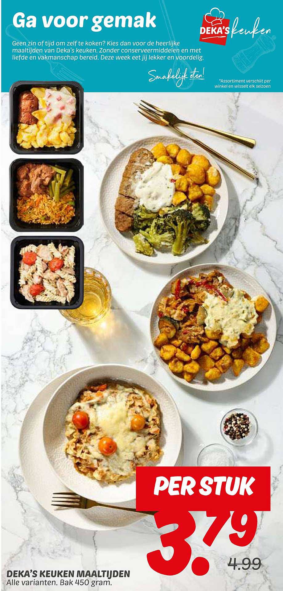 DEKA'S KEUKEN MAALTIJDEN Alle varianten. Bak 450 gram.