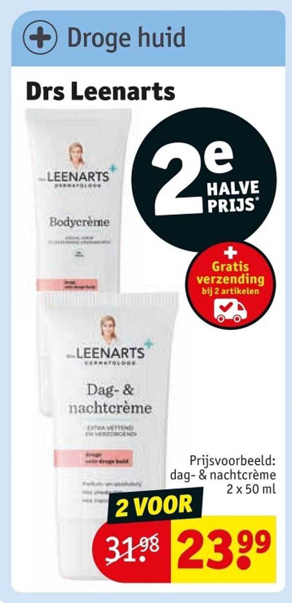 Drs Leenarts Dag- & Nachtcrème 2 x 50 ml: 2e HALVE PRIJS