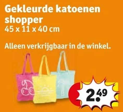 Gekleurde katoenen shopper