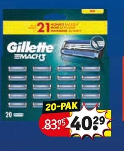 Gillette MACH3 Scheermesjes 20-Pak