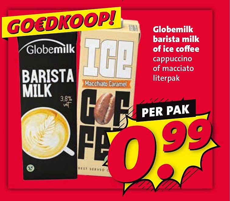 Globemilk barista milk of ice coffee cappuccino of macchiato literpak