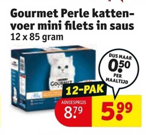 Gourmet Perle kattenvoer mini filets in saus 12 x 85 gram